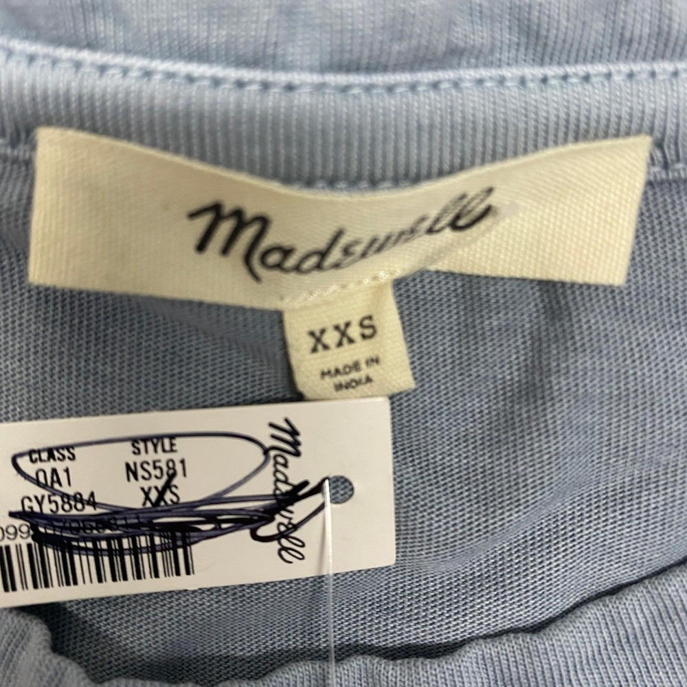 Madewell The Perfect Crewneck Tee Women XXS Blue Allday Jersey Cotton NS581 - Picture 6 of 11